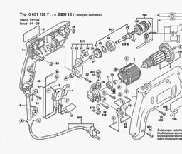 Bosch Drill GBM 1 E spare parts