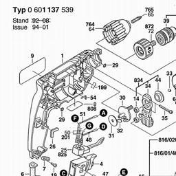Bosch Drill GBM 10 SRE spare parts