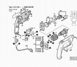 Bosch Drill GBM 350 spare parts