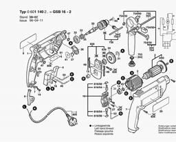 Bosch Percussion Drill GSB 16-2 spare parts