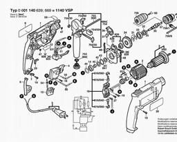 Bosch Percussion Drill 1140 VSR spare parts