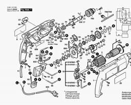 Bosch Percussion Drill GSB 2-600 RE spare parts