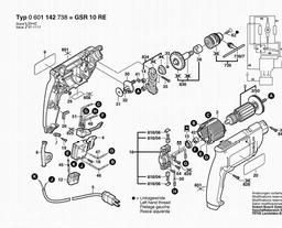 Bosch Percussion Drill GSB 10 RE spare parts