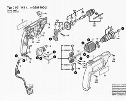 Bosch Drill GBM 400-2 spare parts