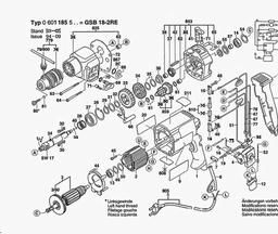 Bosch Percussion Drill GSB 18-2 RE spare parts