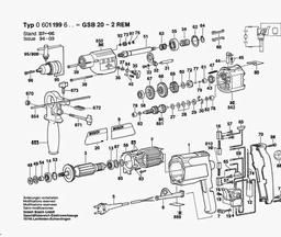 Bosch Percussion Drill GSB 20-2 REM spare parts