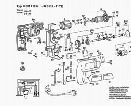 Bosch Screwdriver GSR 5-11 TE spare parts