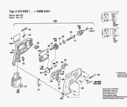 Bosch Cordless Drill GBM 9,6 VRL spare parts