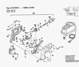 Bosch Cordless Drill GBM 7,2 VES spare parts