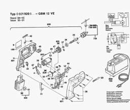Bosch Cordless Drill GBM 12 VE spare parts