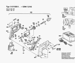 Bosch Cordless Drill GBM 7,2 VE spare parts