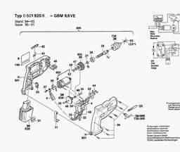 Bosch Cordless Drill GBM 9,6 VE spare parts