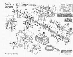 Bosch Cordless Screw Driver ABS 9,6 V-SET spare parts