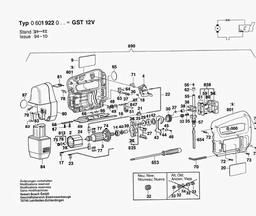 Bosch Jig Saw GST 12 V spare parts