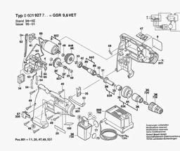 Bosch Cordless Screwdriver GSR 9,6 VET spare parts