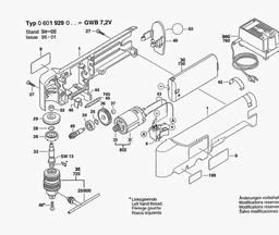 Bosch Cordless Angle Drill GWB 7,2 V spare parts