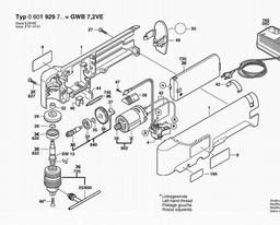 Bosch Cordless Angular Drill GWB 7,2 VE spare parts