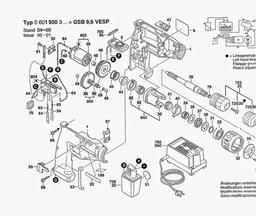 Bosch Batt-oper Drill GSB 9,6 VESP spare parts