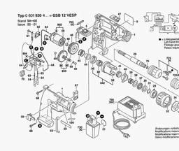 Bosch Batt-oper Drill GSB 12 VESP spare parts