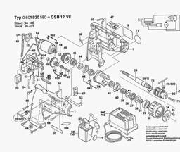 Bosch Batt-oper Drill GSB 12 VE spare parts