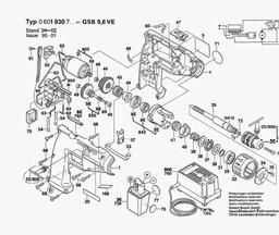Bosch Batt-oper Drill GSB 9,6 VE spare parts