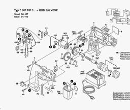 Bosch Cordless Drill GBM 9,6V VESP spare parts