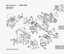 Bosch Batt-oper Drill GBM-12 VES spare parts