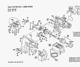 Bosch Cordless Drill GBM 12 VES spare parts