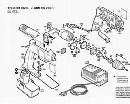 Bosch Cordless Drill GBM 9,6 VES-1 spare parts