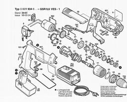 Bosch Cordless Screw Driver GSR 9,6 VES-1 spare parts