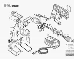 Bosch Cordless Drill GBM 7,2 VES-2 spare parts