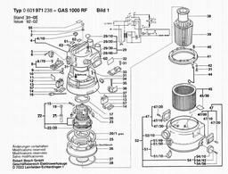 Bosch All Purpose Vacuum Cleane GAS 1000 RF spare parts
