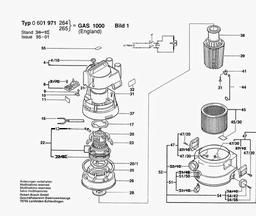 Bosch Industrial Vacuum Cleaner GAS 1000 spare parts