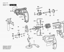 Bosch Universal One-speed Drill PBM 550-RE spare parts