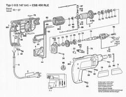 Bosch Percussion Drill CSB 450 RLE spare parts