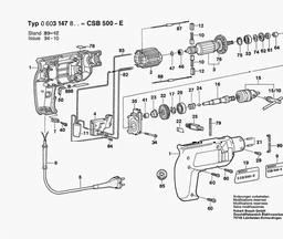 Bosch Percussion Drill CSB 500-E spare parts