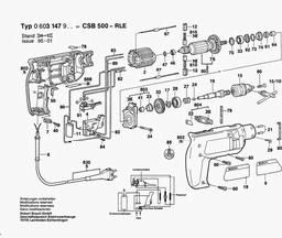 Bosch Percussion Drill CSB 500-RLE spare parts