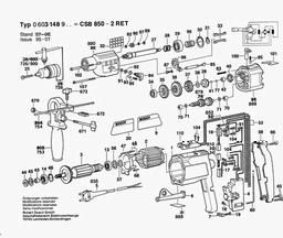 Bosch Percussion Drill CSB 850-2 RET spare parts
