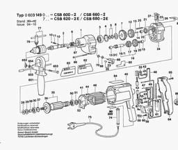 Bosch Percussion Drill CSB 660-2 spare parts
