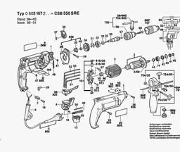 Bosch Percussion Drill CSB 550 SRE spare parts