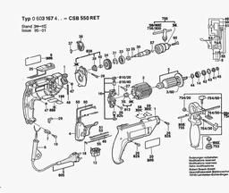 Bosch Percussion Drill CSB 550 RET spare parts