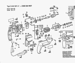 Bosch Percussion Drill CSB 550 RET spare parts
