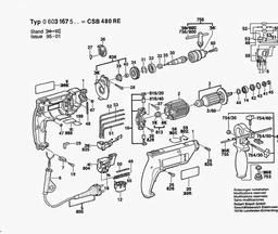 Bosch Percussion Drill CSB 480 RE spare parts