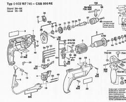 Bosch Percussion Drill CSB 500 RE spare parts