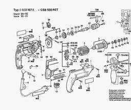 Bosch Percussion Drill CSB 500 RET spare parts
