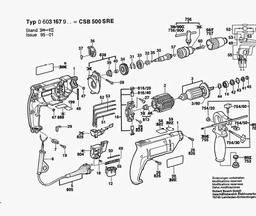 Bosch Percussion Drill CSB 500 SRE spare parts