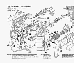 Bosch Percussion Drill CSB 620 IP spare parts