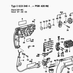 Bosch Combi 1-spd Electr. Drill PSB 42 RE spare parts