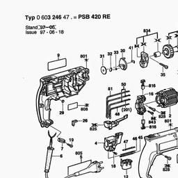 Bosch Percussion Drill PSB 420 RE spare parts