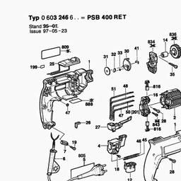 Bosch Percussion Drill PSB 400 RET spare parts
